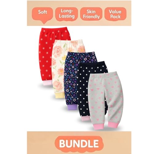 Image of EIO Unisex Cotton Pajama Pants for Boys & Girls Combo Pack | Kids & Baby Soft Sleepwear Pyjamas Combo Pack | Toddler Breathable Nightwear Bottoms