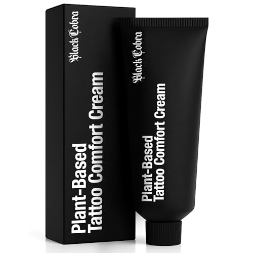 Black Cobra Tattoo Numbing Comfort Cream – Plant-Based Tattoo Preparation Formula – Cooling Skin Comfort – Lightweight, Non-Greasy – 20g