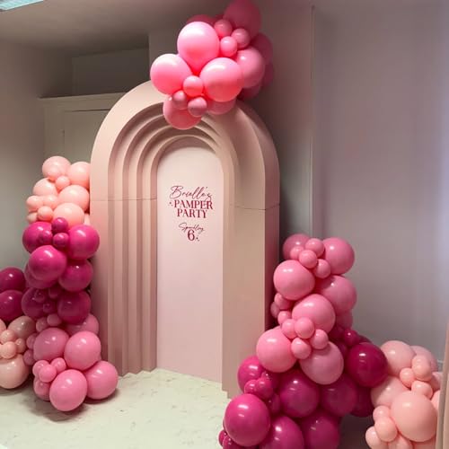 Image of Pink Balloons Arch Kit,130pcs Hot Pink Balloon Garland,Different Sizes Light Latex Pink Balloons for Wedding,Bridal Shower,Birthday,Valentine's Day Party Decorations