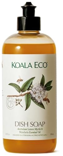 Koala Eco Dish Soap - with Australian Lemon Myrtle & Mandarin Essential Oil - 16 oz (6 Pack)
