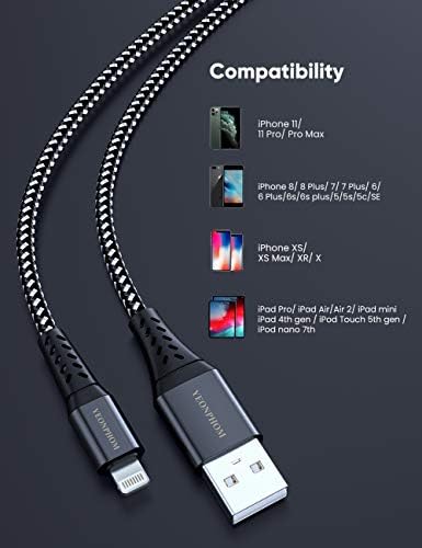 iPhone Charger Cables 3M/2M/1M 3Pack,YEONPHOM MFI Certified Lightning Cable Compatible for iPhone 14 13 12 Pro Max/Mini/11 Pro Max/XS/XR/8/7/6/5/SE, Extra Long Fast Charging and Data Sync Charger Cord