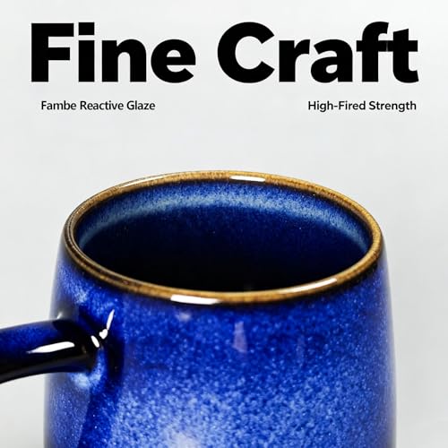 Taza de Cerámica Azul 500 ml para Café y Té miniatura 5