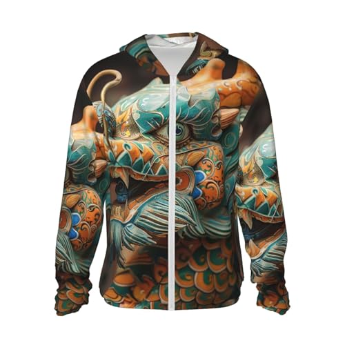 Veste de protection solaire haut de gamme au motif dragon chinois antique