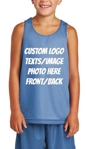 INK STITCH Unisex Youth Yst500 Custom Printing Logo Image Texts Mesh Reversible Tank Tops