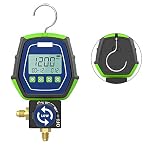 MOTOCOCHE R134a Digital Manifold Gauge Set HVAC for Testing Maintaining Air-Conditioner, Vacuum Pressure Temperature Leakage A/C Refrigeration Tester with Built-in 90 Refrigerants