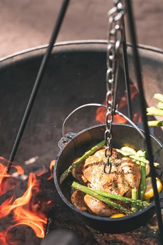 Stansport's Cast Iron Dutch Oven with Lid (16033) - Large 8 Quart Capacity, Durable Cast Iron Construction, Perfect for Outdoor Cooking, Home Kitchen and Camping Trips, Flat Bottom Design - Image 6