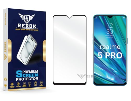 Image of Gorilla Tempered Glass Screen Protector Compatible with Realme 5 Pro [Pack of 1] | Edge-to-Edge, Bubble-Free, Case Friendly, Easy Installation Kit