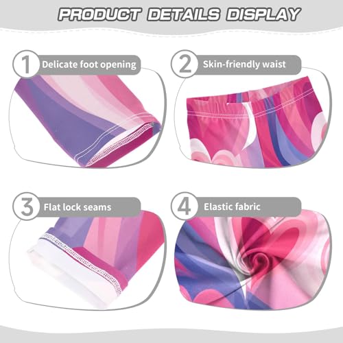 Bolaz Toddler Girls Leggings Printed Yoga Pants Leggings White Pink Flower for Kids3