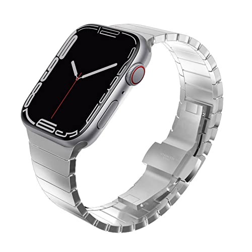 Bracelet iWatch en maille métallique argentée élégante pour Apple Watch SE et Series 8 7 6