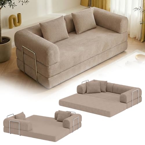 skølm Lofn Schlafsofa aus Cord – 2 Sitzer Couch ausklappbar zum Bodensofa – Vollschaumcouch in Taupe 200 cm breit – Klappsofa inkl. 2 Kissen & Stahlgestell – Cordsofa Wohnzimmer – vakuumverpackt skølm Lofn Schlafsofa aus Cord – 2 Sitzer Couch ausklappbar zum Bodensofa – Vollschaumcouch in Taupe 200 cm breit – Klappsofa inkl. 2 Kissen & Stahlgestell – Cordsofa Wohnzimmer – vakuumverpackt