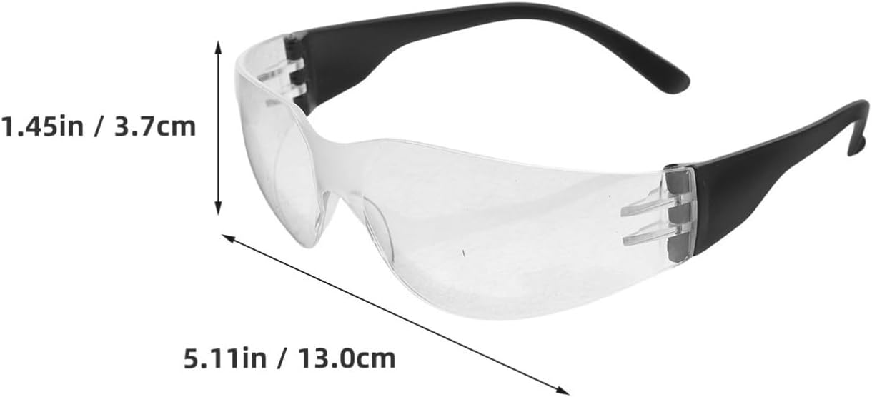 SOLUSTRE 12pcs Safety Goggles with High Transparency Lenses and Soft Nose Pad Design, Black PC Protective Glasses and Students, for Science and Laboratory Use
