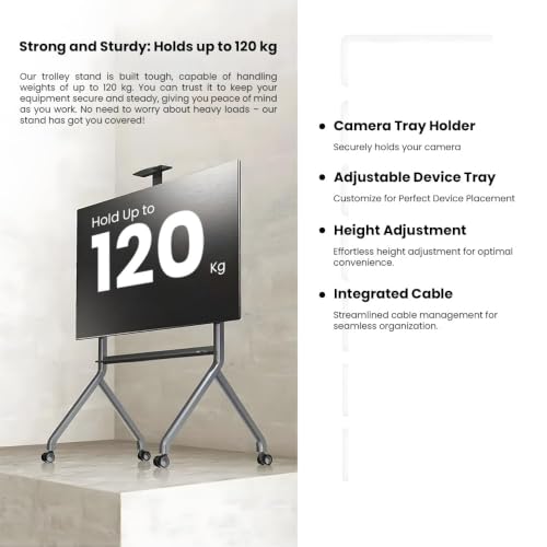 Image of 98 Inches4K UHD Touch Screen Interactive Flat Panel Display Android 14 with AI Technology, 8GB RAM+128GB Storage,with HeavyDuty Adjustable Floor Stand Ideal for School,College,Home &Office
