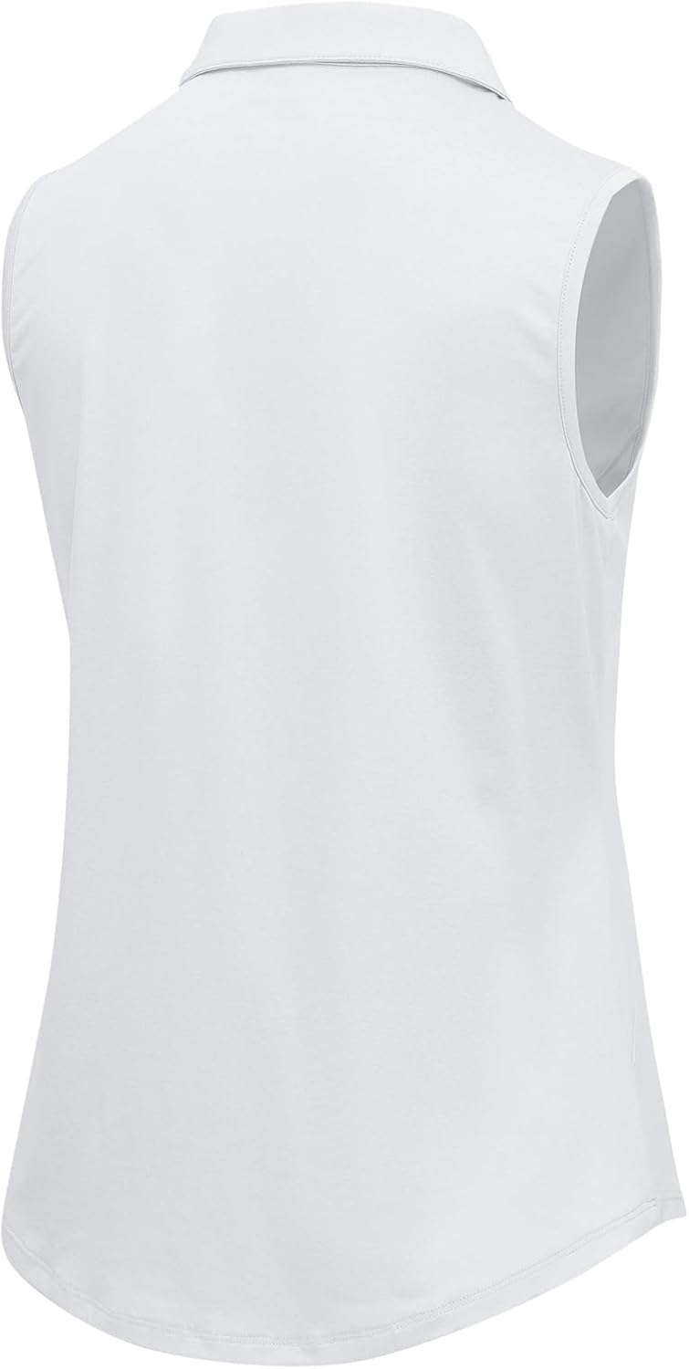 BGOWATU Women's Golf Shirts Sleeveless Polo Shirts Collared 3 Buttons Tennis Tank Tops UV Protection Quick Dry - Image 4
