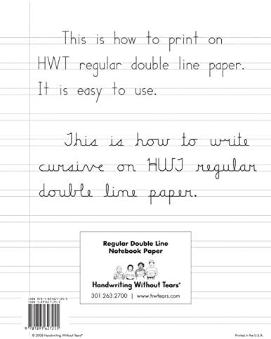 Amazon.com : Handwriting Without Tears Double-Lined Notebook Paper, 100 ...