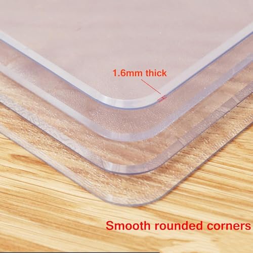 Nappe transparente PVC imperméable et antichoc, protège-table en verre souple de 1,6 mm