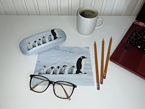 VON LILIENFELD Brillenetui Pinguïns Brillenkoker Stabiele Reinigingsdoek Glasses Case Box - Image 5