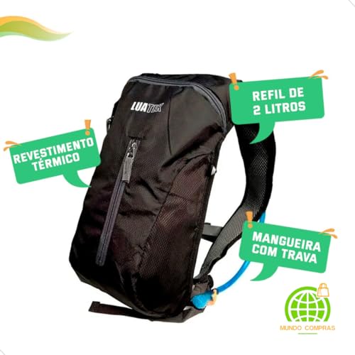 Mochila De Hidratação Impermeavel C/ Refil 2 Litros com Protecao Termica para Atletismo Bike Ciclisc