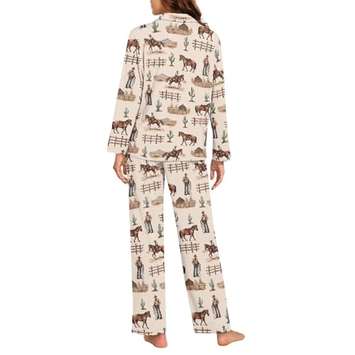 Pajamas for Women Set Long Sleeve Button Down Pajama Set Womens Button Up Top Pants4