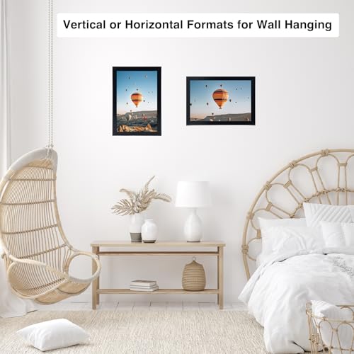 Image of JCJMY 9x12 Picture Frame Black for Wall Hanging, Wall Mounting Horizontally or Vertically, 9 x 12 Wall Gallery Poster Photo Frame with Shatter Resistant Plexiglass, Black