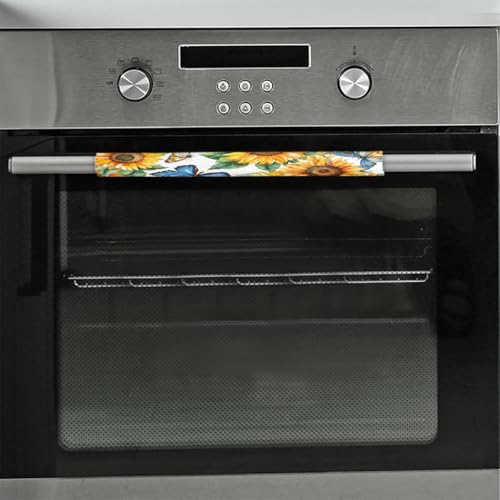 Image of Pardick Refrigerator Door Handle Covers Set of 2, Butterflies Sunflowers Fridge Handle Covers Appliance Handle Covers Protector for Microwave Oven Stove Dishwasher, Keep Your Kitchen Appliance Clean