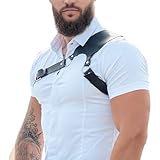 TARZNGGLOP Men's Harness Belt, Costume PU Leather Body Chest for Men, Sexy Punk Body Harness Belt, Adjustable Buckle Clothes Outfits, Nightclub Cosplay Clubwear #29