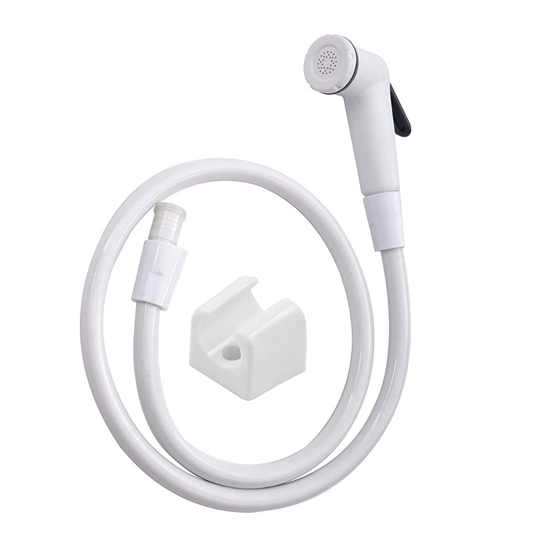 Cossimo Black Ring Plastic Toilet Jet Spray Health Faucet with 1 m Flexible Hose and Wall Bracket (White, Large) (B0BDKYD9JM) Amazon Price History, Amazon Price Tracker