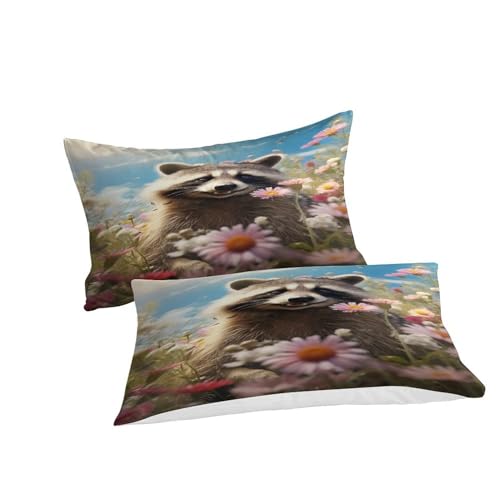 Housse de couette raton laveur 3D lit double 200x200 ensemble de literie