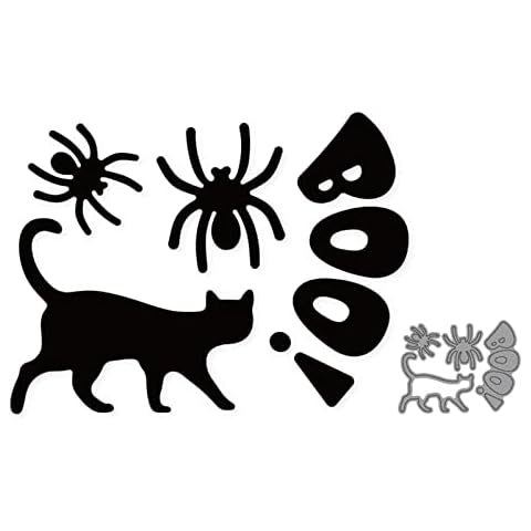 Halloween Cutting Dies Set Metal Cutting Stencils Template Pumpkin Cat Spider Home for Card Making Scrapbook Halloween Crafts (H#) Cover