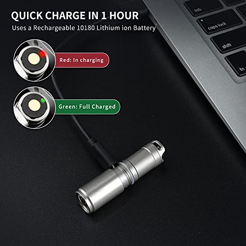 Mecarmy X1S Titanium Micro-Sized Keychain 130 Lumen Led Flashlight With Micro Usb Charging|Handheld Rechargeable Car Keychain Everyday Carry Mini Torch|Outdoor Camping Waterproof Edc Light (Polished) #TOP5