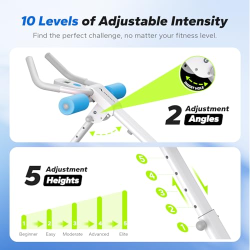 Image of MERACH Ab Machine, Ab Workout Equipment, Adjustable Ab Trainer Machine | Foldable Abdominal Trainer for Stomach Workout with LCD Monitor at Home Gym Knee Protection& 440 LBS Capacity
