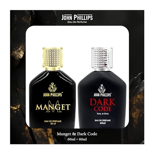 Image of John Phillips Manget & Dark Code 60 ml + 60 ml Eau De French Perfume For Men