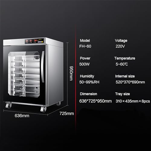 Dough Fermentation Cabinet, Commercial Baking Fermentation Box + Electric Oven, 8-Layer 132L Large Capacity, Steam Spray Humidification and 12 Memory Menu Functions - Thumbnail 2
