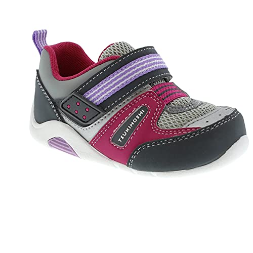 TSUKIHOSHI Neko Baby and Toddler Shoes - Strap-Closure Machine-Washable Baby Shoes with Wide Toe Box & Slip-Resistant, Non-Marking Outsoles, Ages 0-44