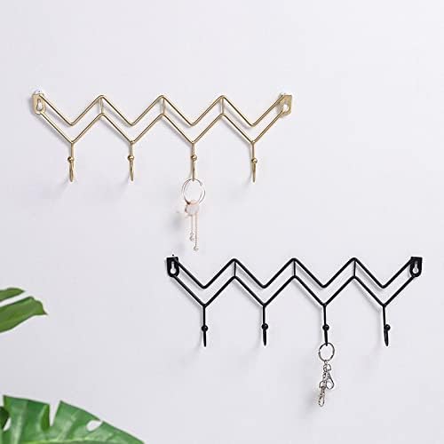 JSEIAJB Golden Geometry Wall Decoration Hanging Hook Clothes Hat Key Metal Wall Storage Hanger for Home(D)