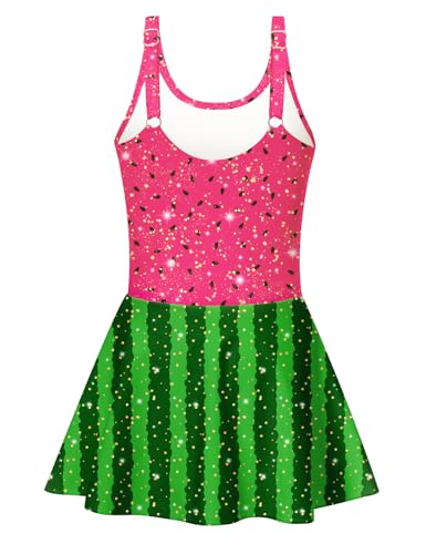Image of Yousie Girls Swimsuit One Piece Tropical Kids Bathing Suit Swimwear Adjustable Swim Dress 5-9 Years