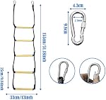 Échelle de corde de bateau, échelle antidérapante robuste, échelle de corde marine portable, échelle pour bateau gonflable, Pontoon, Kayak, canot à moteur (échelle de corde à bateau -5-1 étapes)