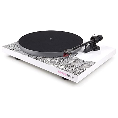 Pro-Ject Debut Carbon Esprit (Dc) Ps01 Turntable - Wave By Parov Stelar, Limited Edition Record Player, 8.6″ Carbon Tonearm, Ortofon 2M Magnetic Cartridge, Music Memorabilia Vinyl Player - Black/White #TOP1