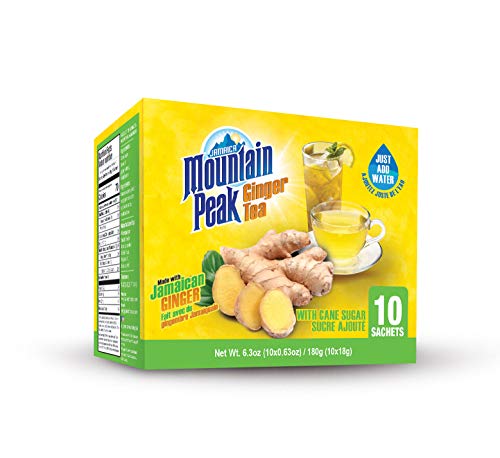 Jamaica Mountain Peak Ginger Instant Tea (Single Box 6.3oz) Product of Jamaica