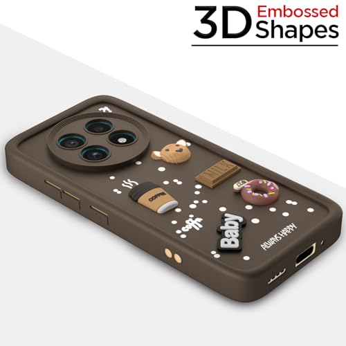 Image of Pikkme Back Cover for Realme 13 Pro / 13 Pro Plus 5G | Cute Fun Cartoon 3D Bear Silicone Full Body Protection Bumper Case (Brown)