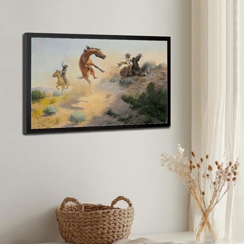 Impression sur toile WCYB Jerked Down œuvre western Charlie Dye avec cadre - 3