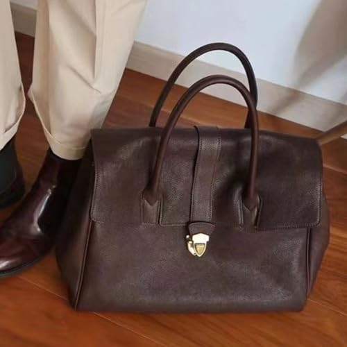 Bolso Tote de cuero para mujer grande vintage miniatura 4