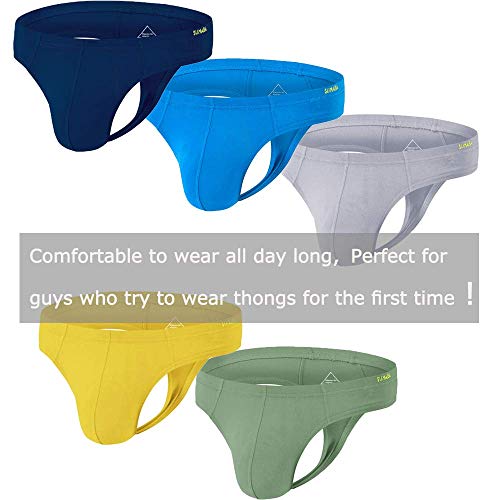 Mens Thong Underwear Pack Seamless Sexy Low-Rise G String Pouch Bamboo Breathable Gray #TOP6