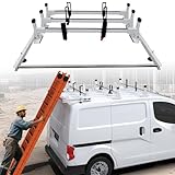 MELIPRON Steel Van Roof Rack Fit for Nissan NV200, Chevy City Express, 800 lbs Cargo Van Ladder Rack with Rear Roller Bar