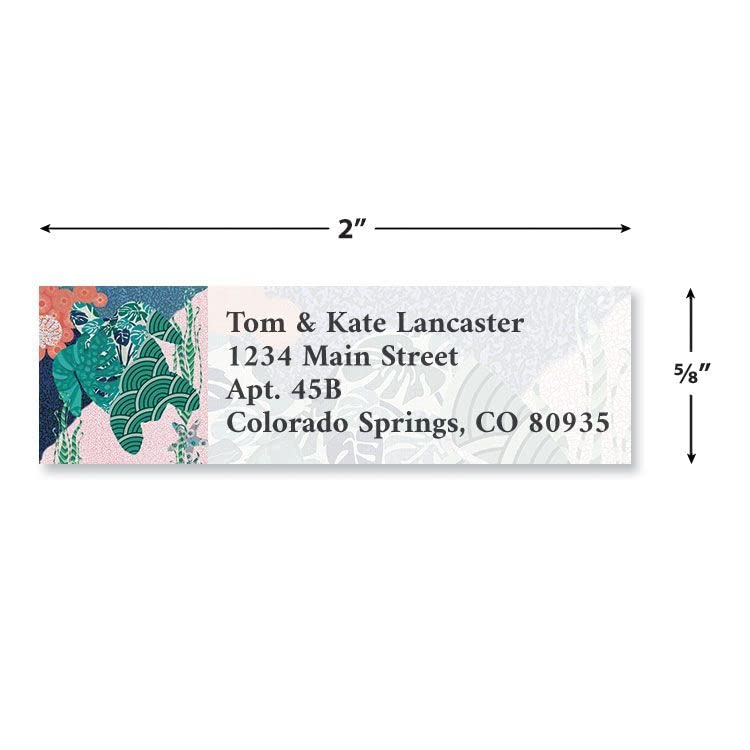 Beach Themed Return Address Labels - 90 Personalized Ocean View Stickers For Envelopes & Mail
