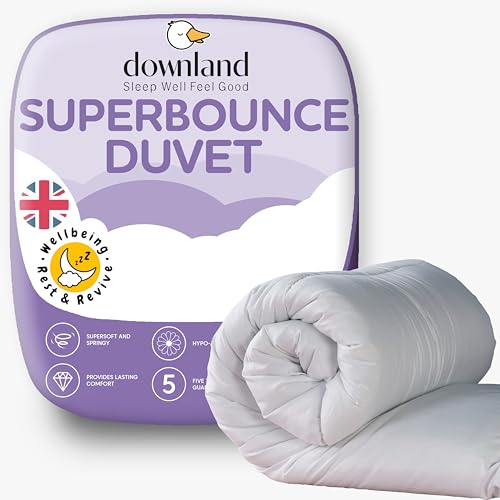 Downland Superbounce King Size Duvet 4.5 Tog, Lightweight Summer Bounceback Quilt, Soft & Breathable, Hypoallergenic, Machine Washable King Size Bed Duvet - (225 x 220cm)