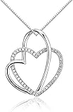 rafael amici fidanzata Argento sterling 925 rodiato. Montebello Raphia - Collana in argento rodiato a forma di cuore, 20 x 22 mm, 45 cm