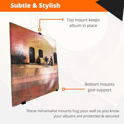 Minimalist Vinyl Record Album Wall Mount Display- 6-Pack | No Wall Damage so Perfect for Apartments, Dorms, & Office | Your Favorite Holder for Your 7-12 inch LPs (White, 6-Record) - Thumbnail 4