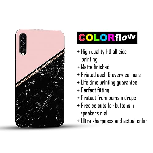 Image of COLORflow Back Cover Compatible with Samsung Galaxy A70 | Beautiful Black Pink Marble | Designer Printed Hard CASE Bumper Back Cover