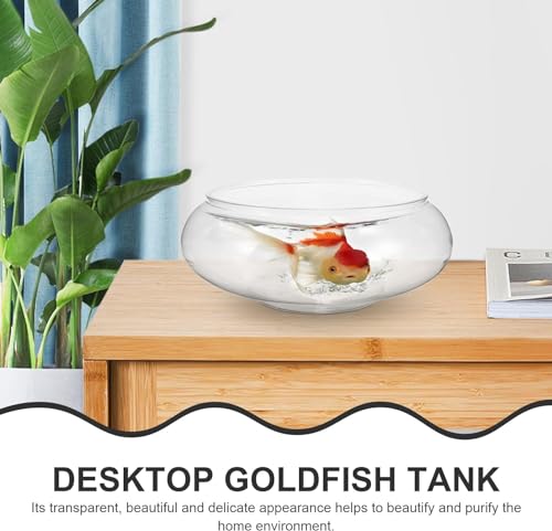 Image of Clear Fish Bowl Vase Bubble Bowl Round Shallow Planter Plastic Container Fish Bowl Aquatic Plant Pot Daffodil Pot Hydroponic Planter Fish Tank Aquarium Bowl (Pack of 2)