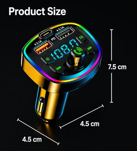 Image of Car Charger (6-in-1 Bluetooth 5.3 Car FM Transmitter)
